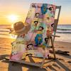 Sexy Doll Print Beach Towel Design, Soft, Lightweight. for Home Bathroom, Spa, Pool, Yoga, Surfing, Camping, Gift for Family, Friend