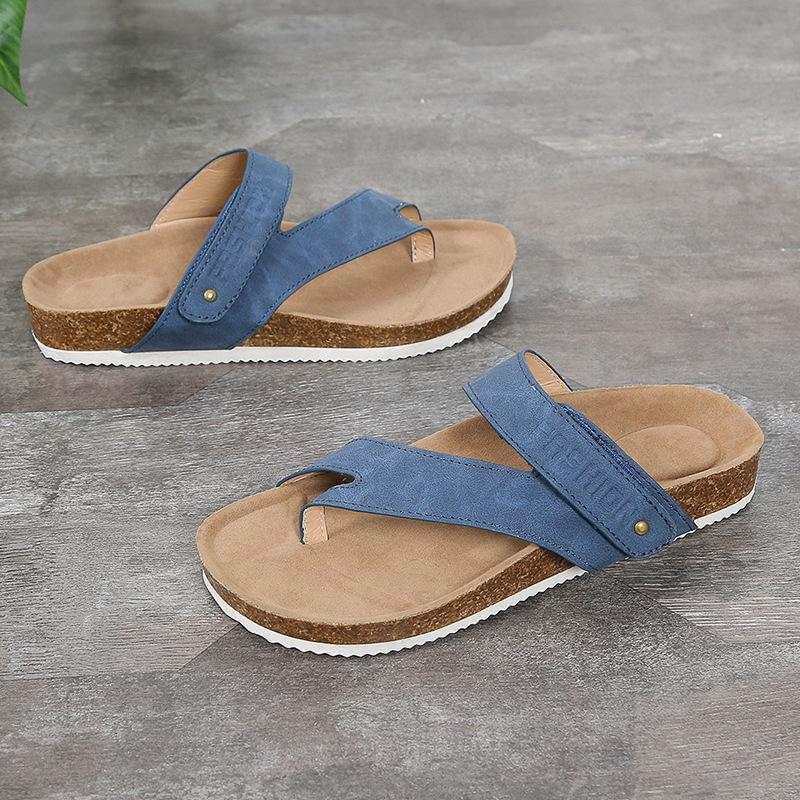 Sandales plates décontractées d'été 2022 à brides croisées - à enfiler, bout rond, chaussures de plage pour grandes tailles