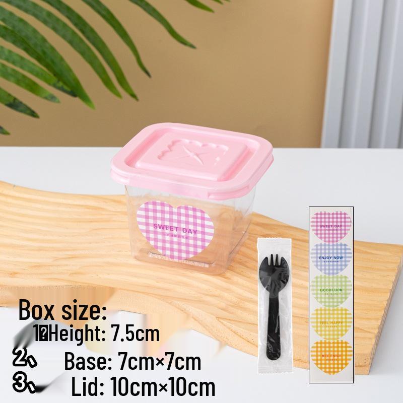 Square Mousse Soy Milk Cake Box: Wooden Cup Packaging for Tiramisu and Dessert Baking