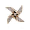 Crystal Pinwheel Men's Brooch - High-End Lapel Pin with Inlaid Zircon for Women's Accessories