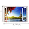57*90cm 3D Natural Scenery Eiffel Tower False Window Wall Painting Living Room Bedroom Removable Wall Sticker Hoom Decor