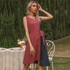 YYFS Women's Fashion Summer Spring Sleeveless O-Neck High Waist Casual Dresses