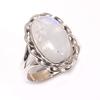 Natural Rainbow Moon Stone Gemstone 925 Solid Sterling Silver Ring Size 7.5 K5S23