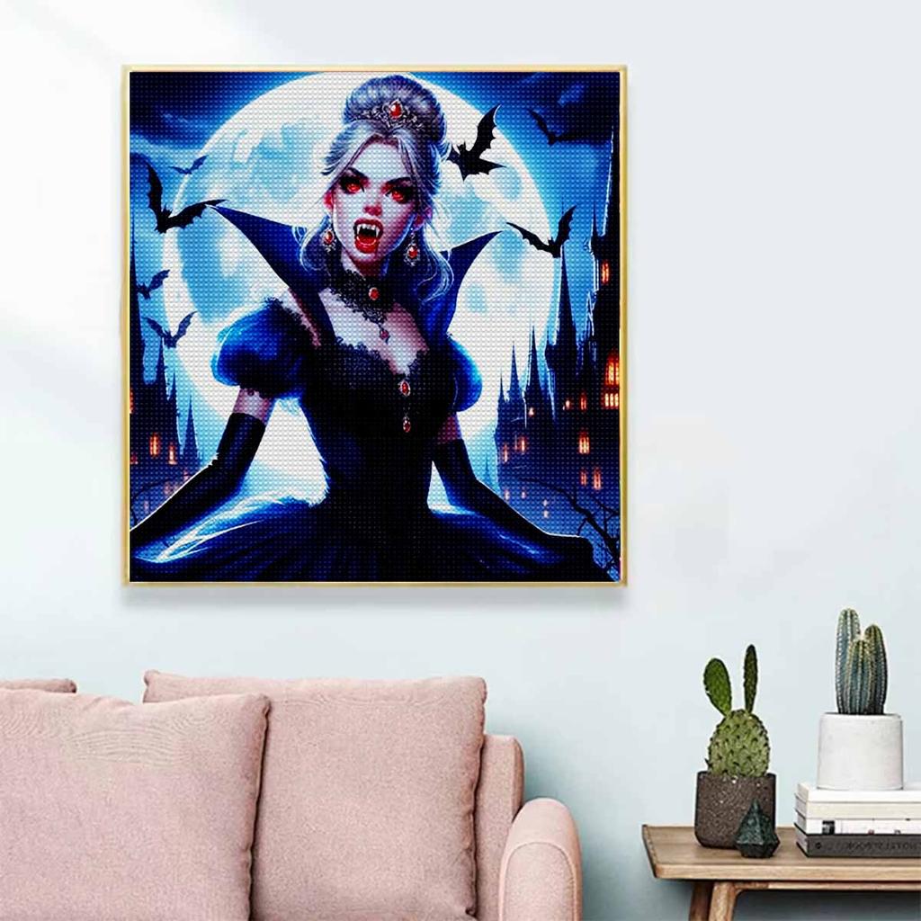 5D DIY Diamond Painting Decorative Vampire Princess Full Round Drill Scenery Diamond Embroidery Cross Stitch Kits Home Decor Gift