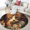 Maine Coon Pattern Round rug,Carpet Rug for Living Room Bedroom  Playroom ,Non-slip Floor Mat,Holiday Gifts and Birthday Gifts.