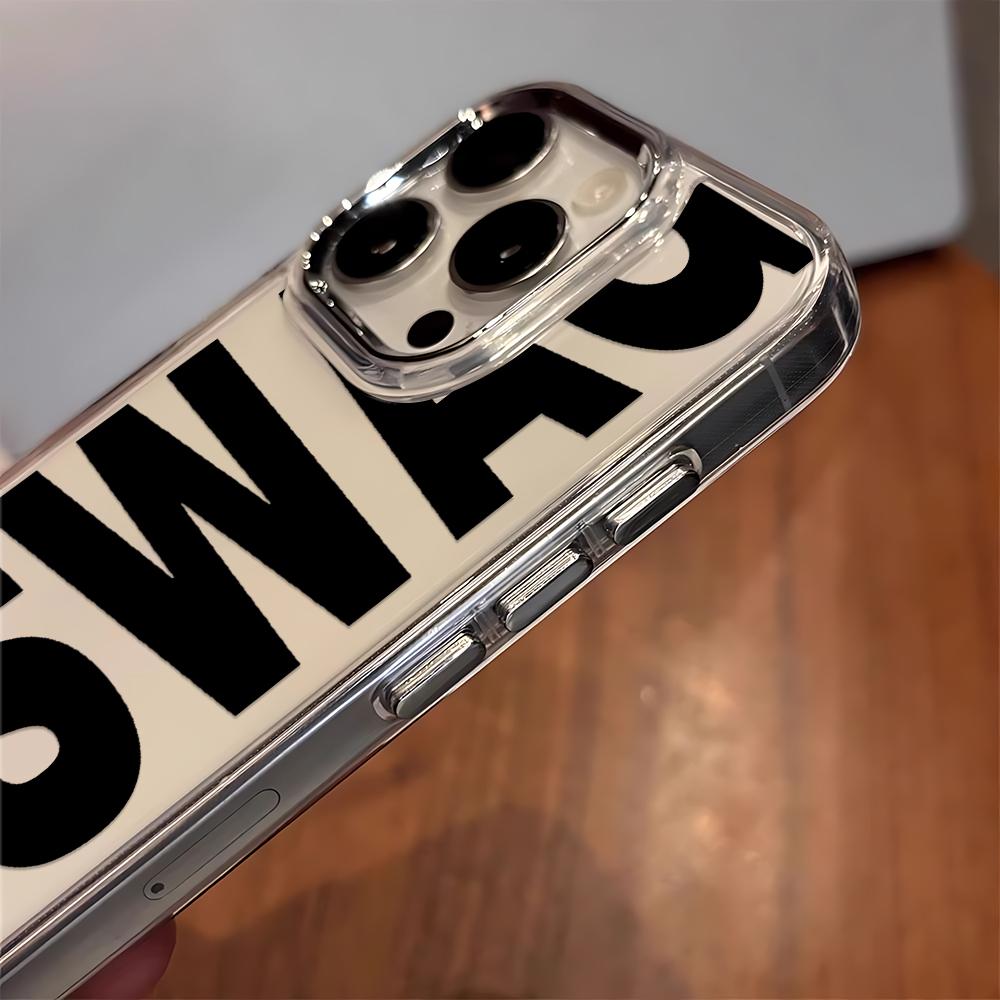 Swag Black Words Phone Case For Iphone 17 17E 16E 11 14 Plus 12 Pro Max 15 16 13 Transparent Slim Lightweight Protective Coque