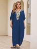 2024 European & American Cotton Embroidered Plus Size Beach Cover-up Dress