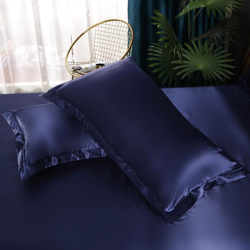 Eis-Seide Kissenbezug Einfarbig Schlicht Mode Waschbar 48*74cm 1/2 Stück Universeller Kissenbezug Bettwäsche Luxus Atmungsaktiv Bequem