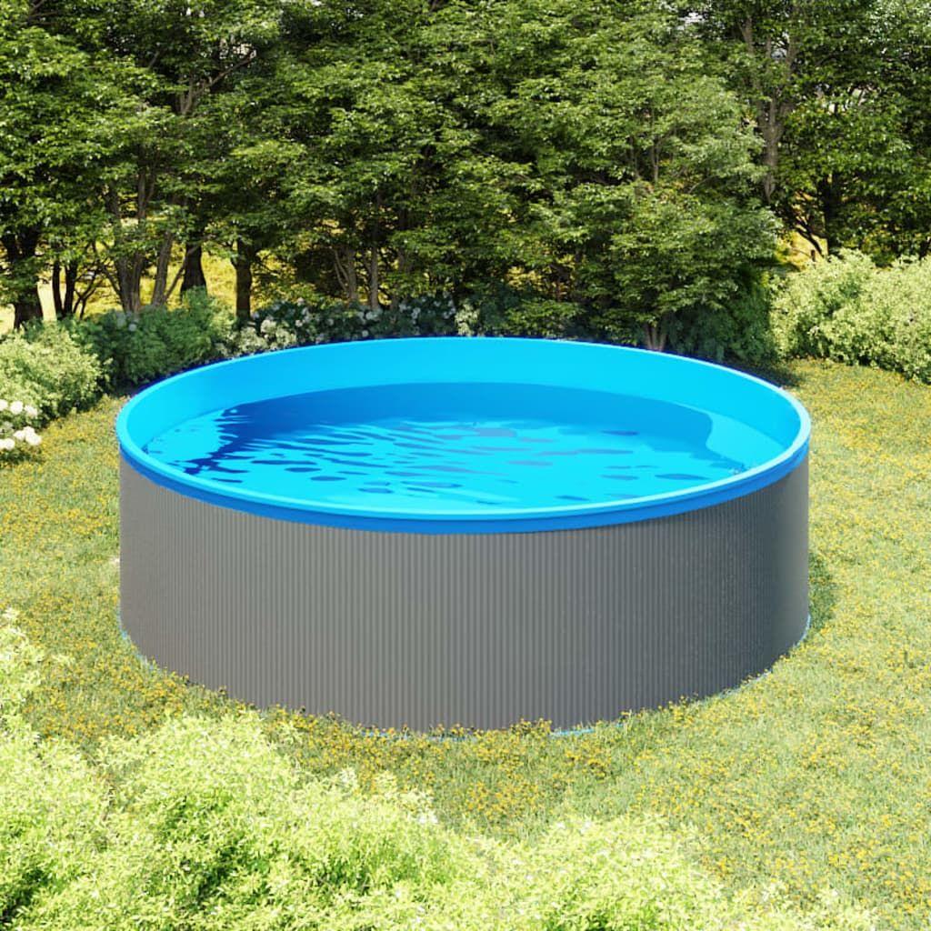 Piscine à éclaboussures - vidaXL - 350x90 cm - Acier - Gris et bleu - 7200 L