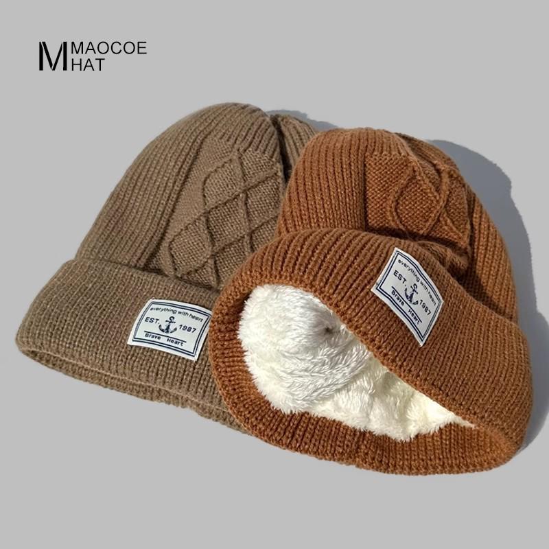 2025 Damska czapka beanie z podszewką z polaru: Dzianina Jesień i Zima, Ciepła Ochrona Uszu, Styl Koreański Y2K, Pulower Slim-Fit.