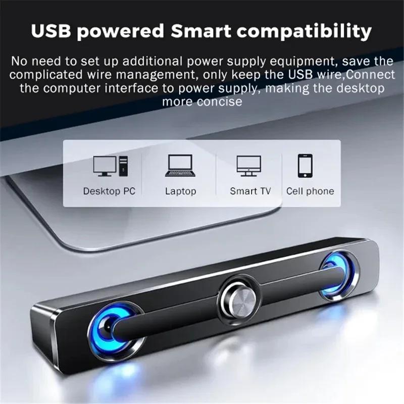 Computer Audio Desktop Home Small Speaker Laptop Speaker Usb Cable Connection High Quality Subwoofer Long Strip Mini Speaker
