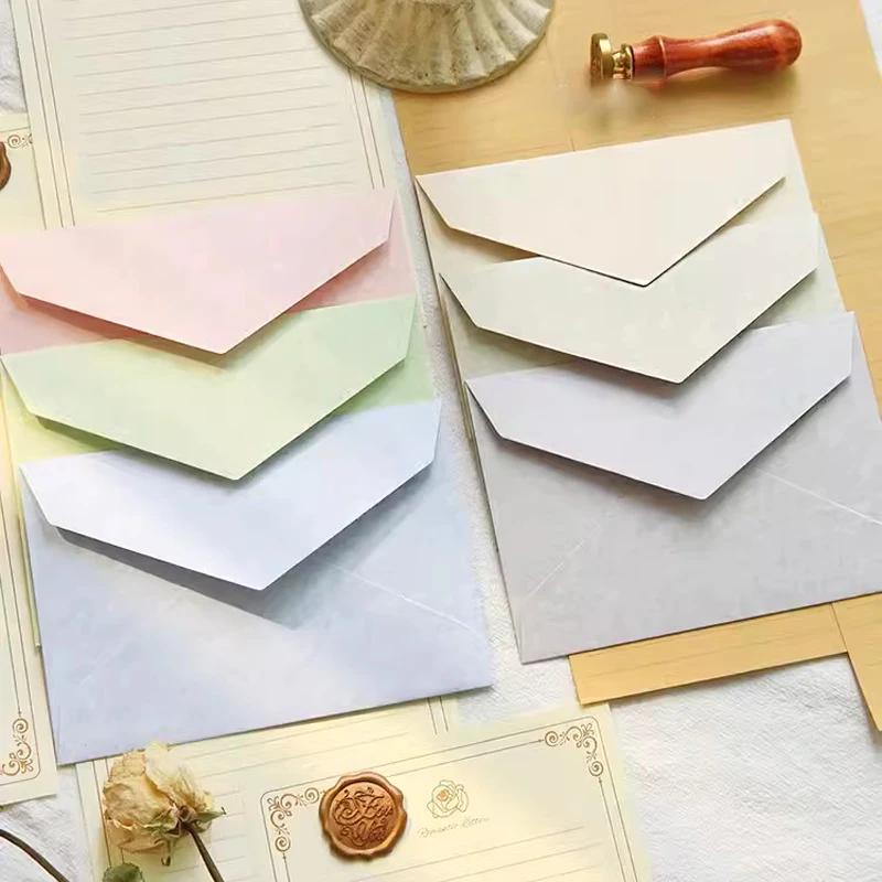 5pcs Macaron Envelopes High Grade Thick Paper Cash Envelopes Kawaii Wedding Party Invitations Cards Postcards Cover for Letters