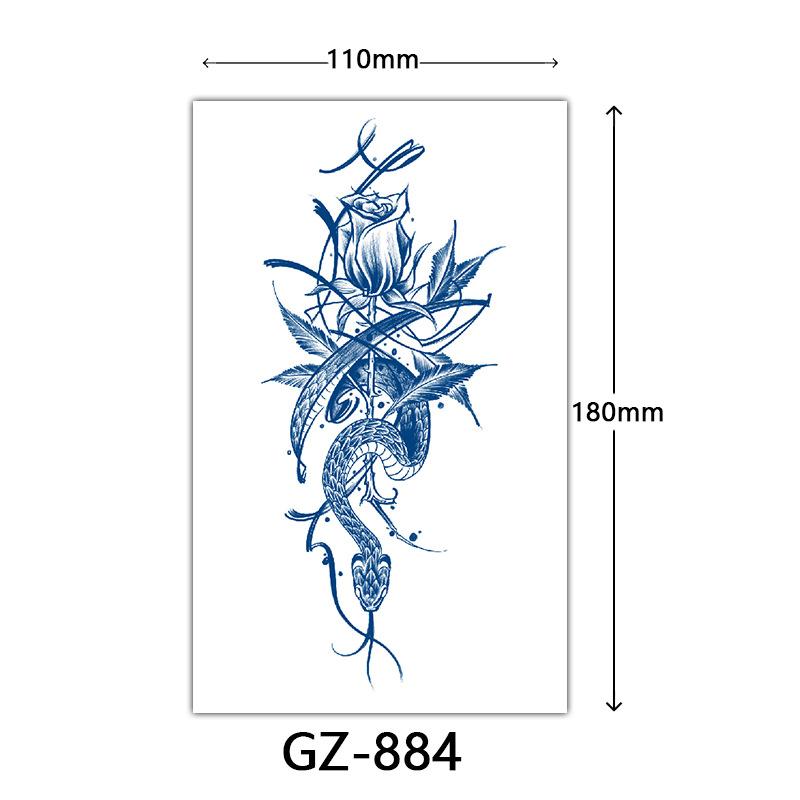 Juice Tattoo Stickers, Herbal Tattoo Stickers, Semi-Permanent English Letter Tattoo Stickers Tattoo