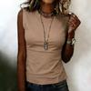 Ärmelloses Damen-Tanktop mit Rundhalsausschnitt, figurbetont, Basic, weich, dehnbar, Pullover, lässiges einfarbiges Shirt für den täglichen Gebrauch, zum Schichten