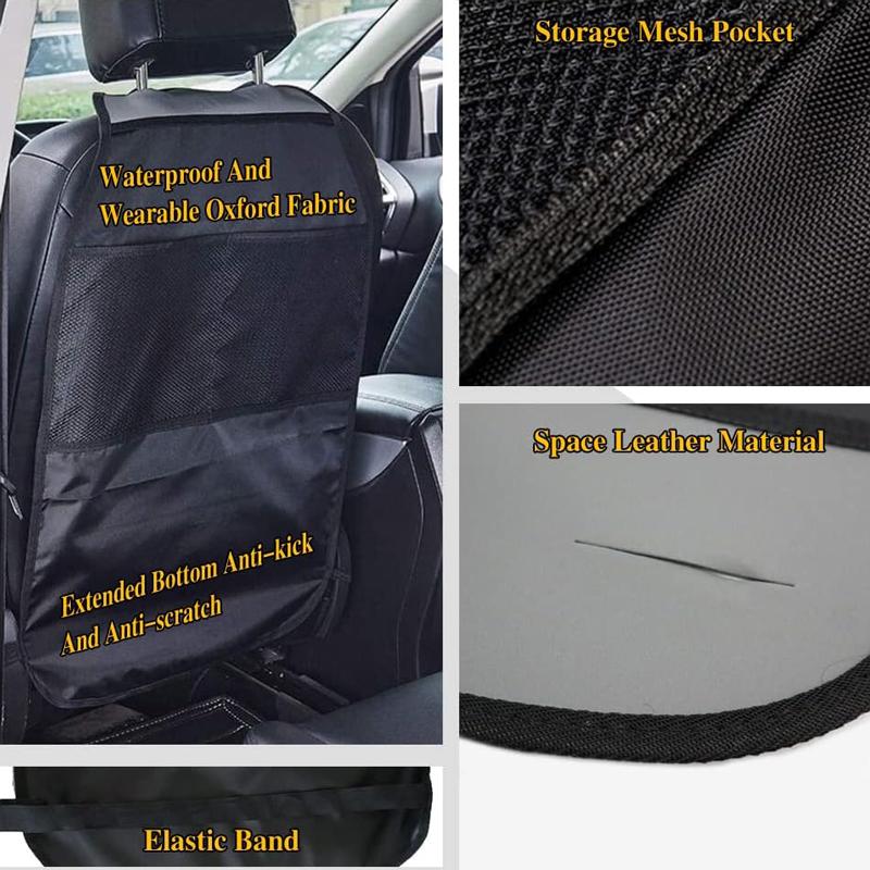 Universal Car Seat Kick Mat Protector Waterproof Backseat Cover For Kids Pets Anti Slip Dirty Mud Proof Storage Bag