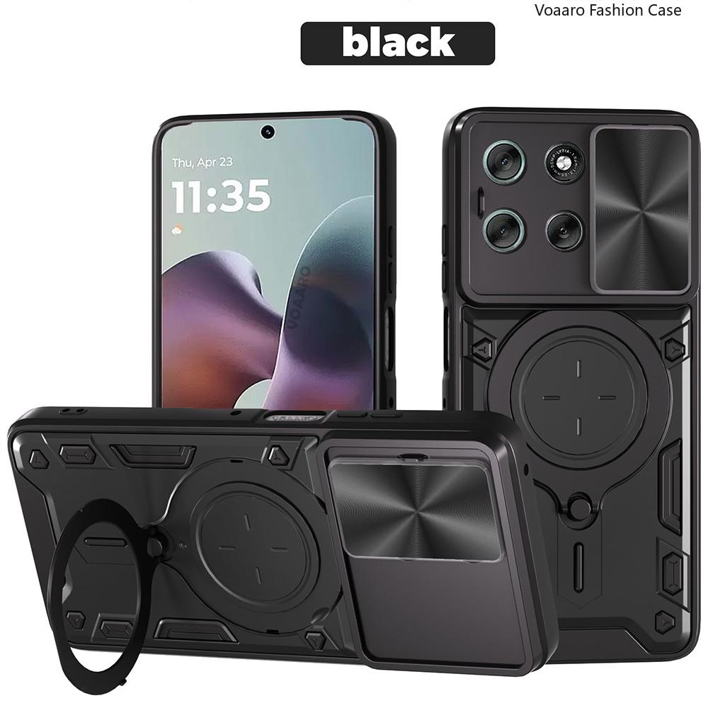 Slide Lens Armor Funda for Motorola Moto G56 5G Case for Motorola Moto G86 5G Case Magnetic Ring Stand Holder Cover