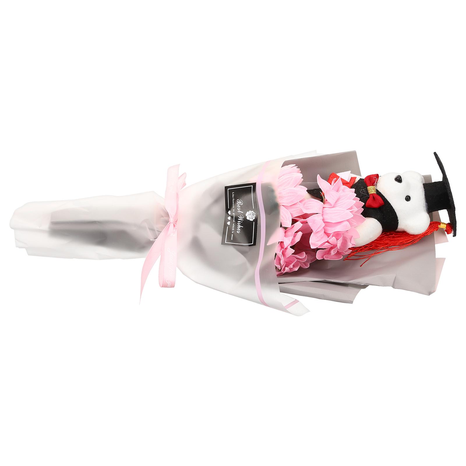 

Sunflower Bouquet Graduation Bear Gift for Party Decor - Creative Adorable Graduates Accessory Indoor Ornament Favor Present 38x14cm