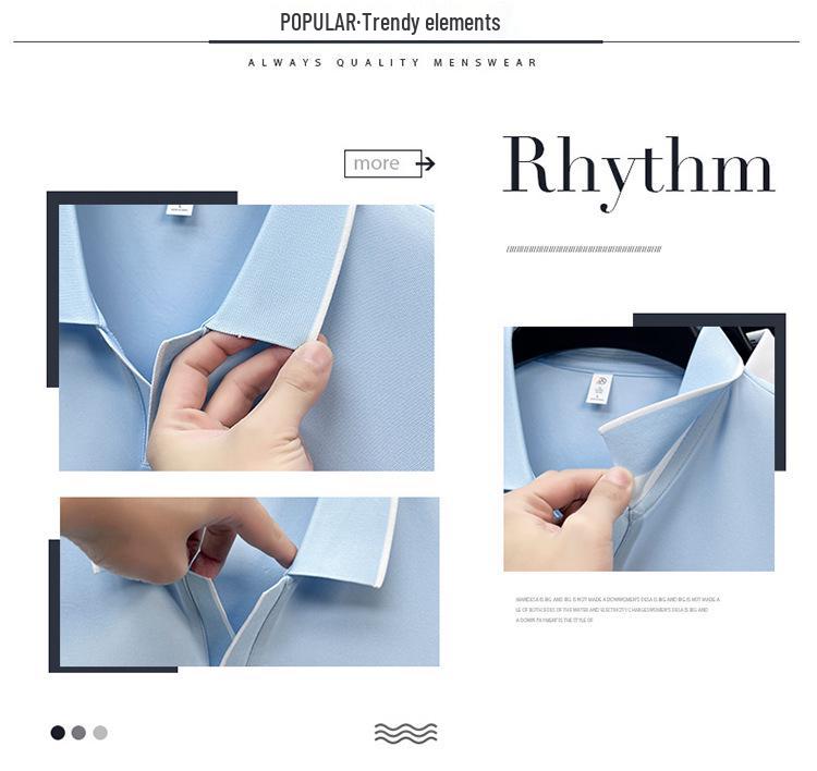 Seagull Collar Men's Casual Solid Color Short Sleeve Polo Shirt