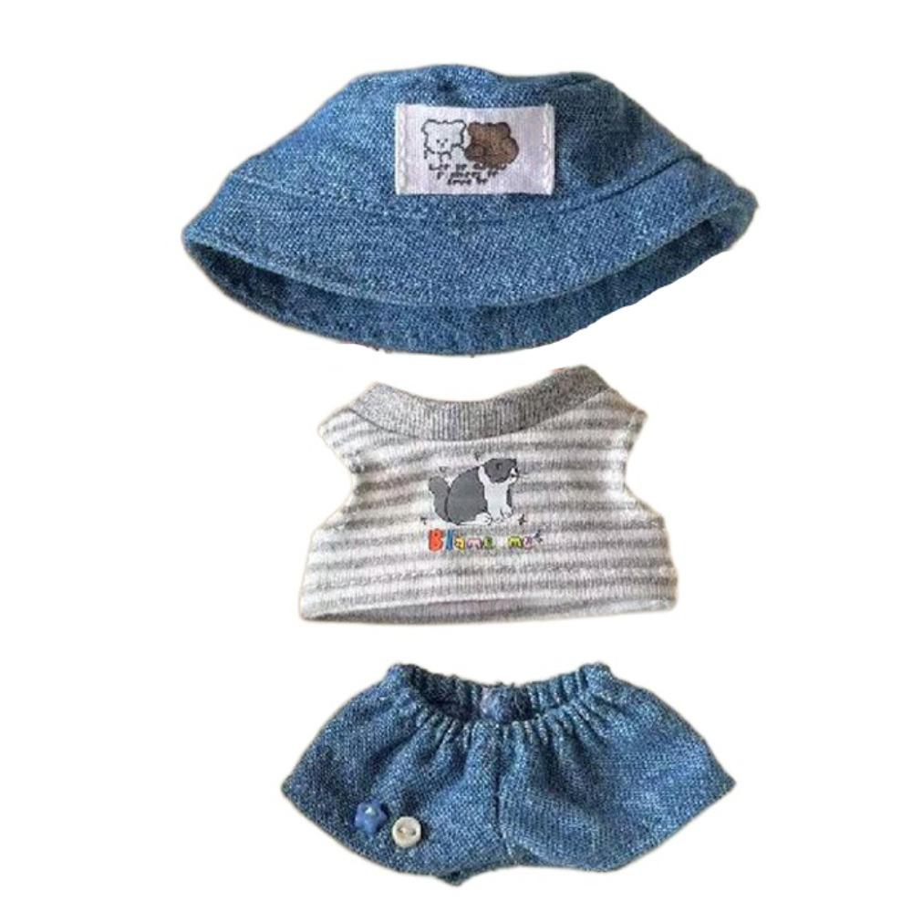 

1 set Cowboy Hat 10/20cm Cotton Doll Clothes Summer Set 10cm Doll Clothes Doll Accessories for 10cm doll серый