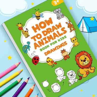 Teenagers' Green Animal Drawing Book - Children's Step-By-Step Art and Educational Toy For Creative Writing Painting Birthday Christmas Present