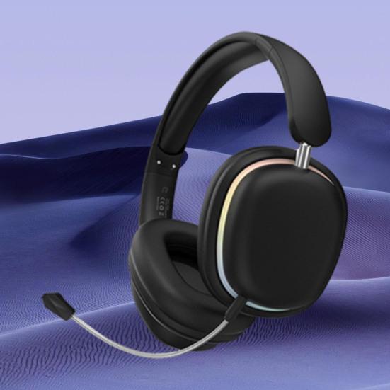 Wireless Headphones with RGB Lighting Lightweight Design Universal Foldable Bluetooth-compatible Gaming Earphones with Mic