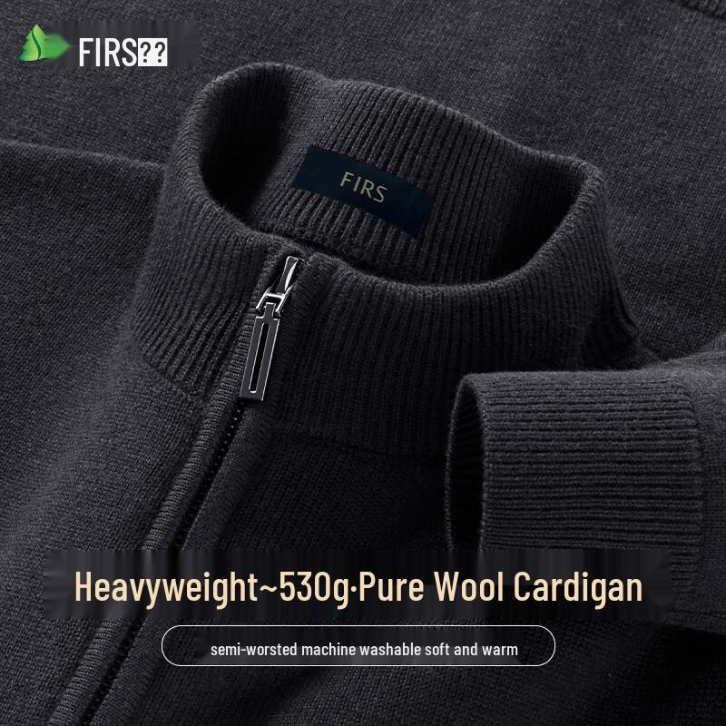 Shanshan Men's 100% Pure Wool Thick Knit Cardigan Sweater