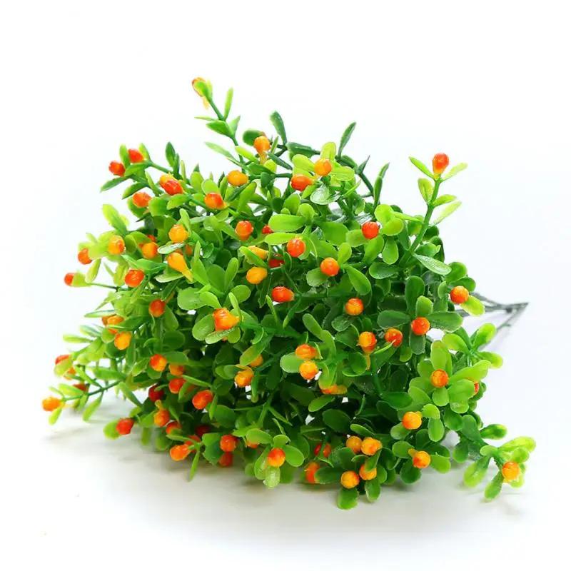 5pcs Artificial Plastic Plants Christmas Decoration Artificial Plant Ferns Simulation Plant Plastic Flower Fern Home Accessories