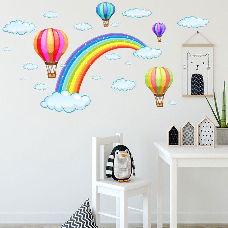 Hot Air Balloon Moon Star Cloud Wall Sticker Girls Boys Room Mural Decals Vinyl Hot Air Balloon Moon Star Cloud Wall Sticker Girls Boys Room Mural Decals Vinyl