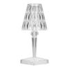 LED Crystal Table Light USB Charging Transparent Prism Dimmable Desk Lamp for Room Decor Warm White