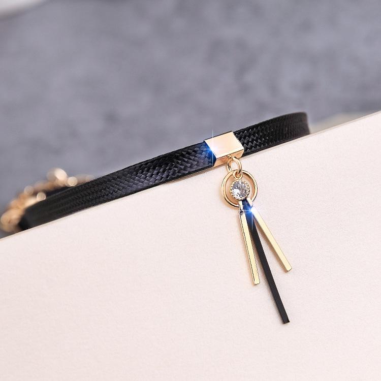 Sexy tassel choker necklace women's trendy short collarbone chain simple neck jewelry neck strap