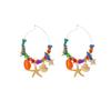 Tassel Starfish Dangle Earrings Bead Drop Earrings Fashion Jewelry Irregular Earrings  Party