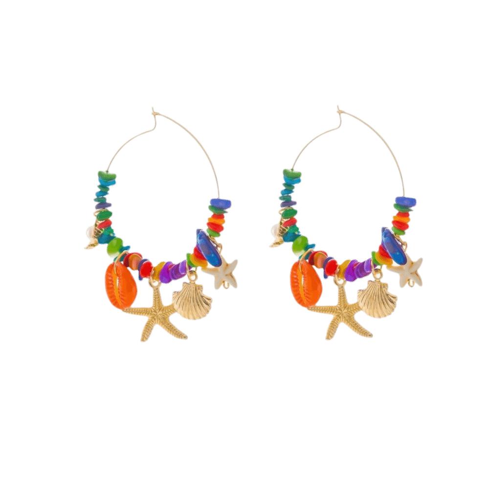 Tassel Starfish Dangle Earrings Bead Drop Earrings Fashion Jewelry Irregular Earrings Party