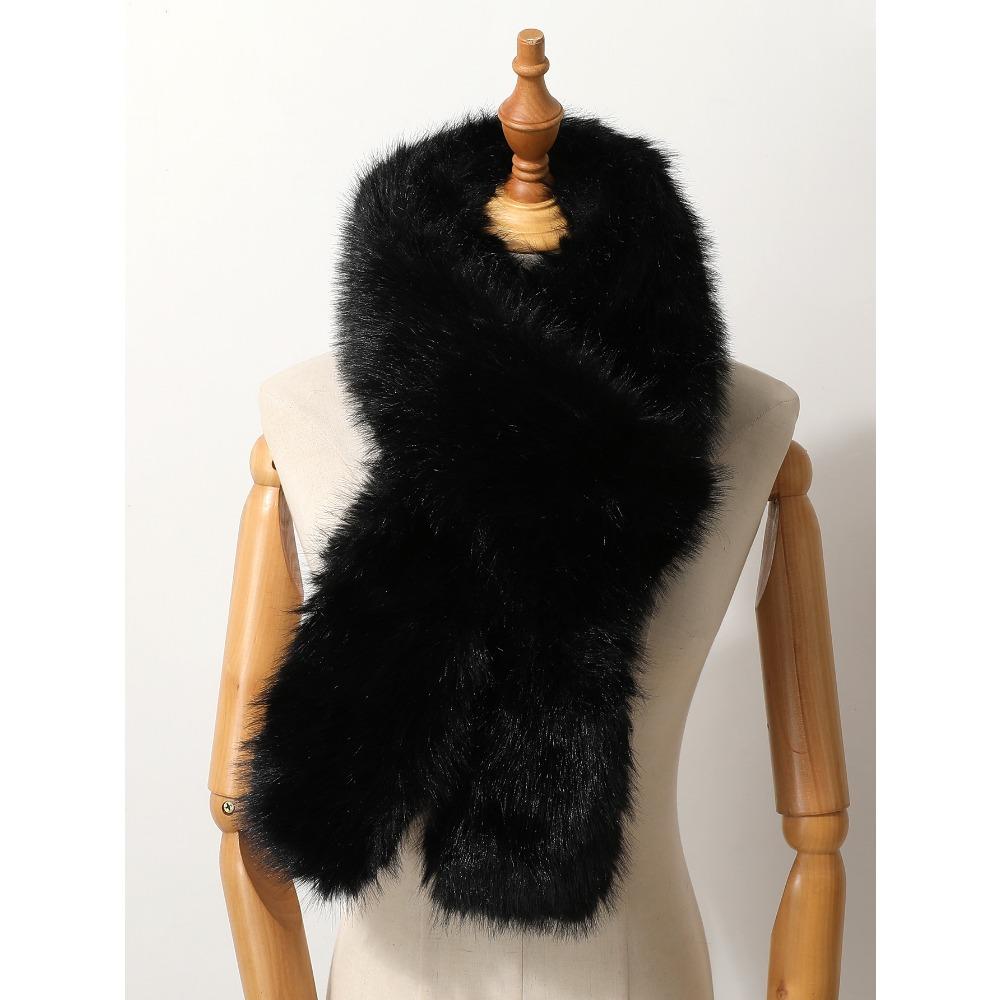 Faux Fox Fur Scarf All-match Faux Fur Scarf for Women Faux Raccoon Fur Neck Scarf for Winter