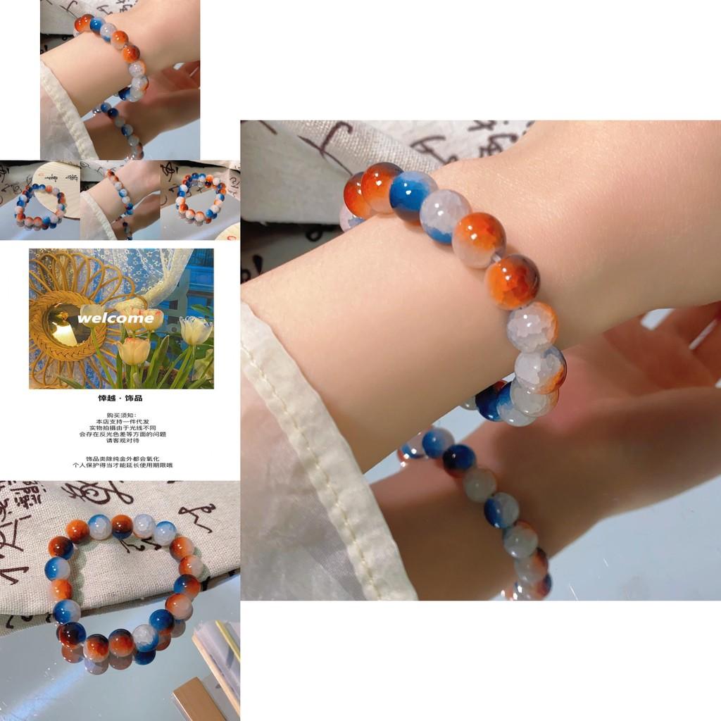 Exquisite Deep Sea Glass Bracelet With Natural Blue Tiger Eye Stones For Men And Women