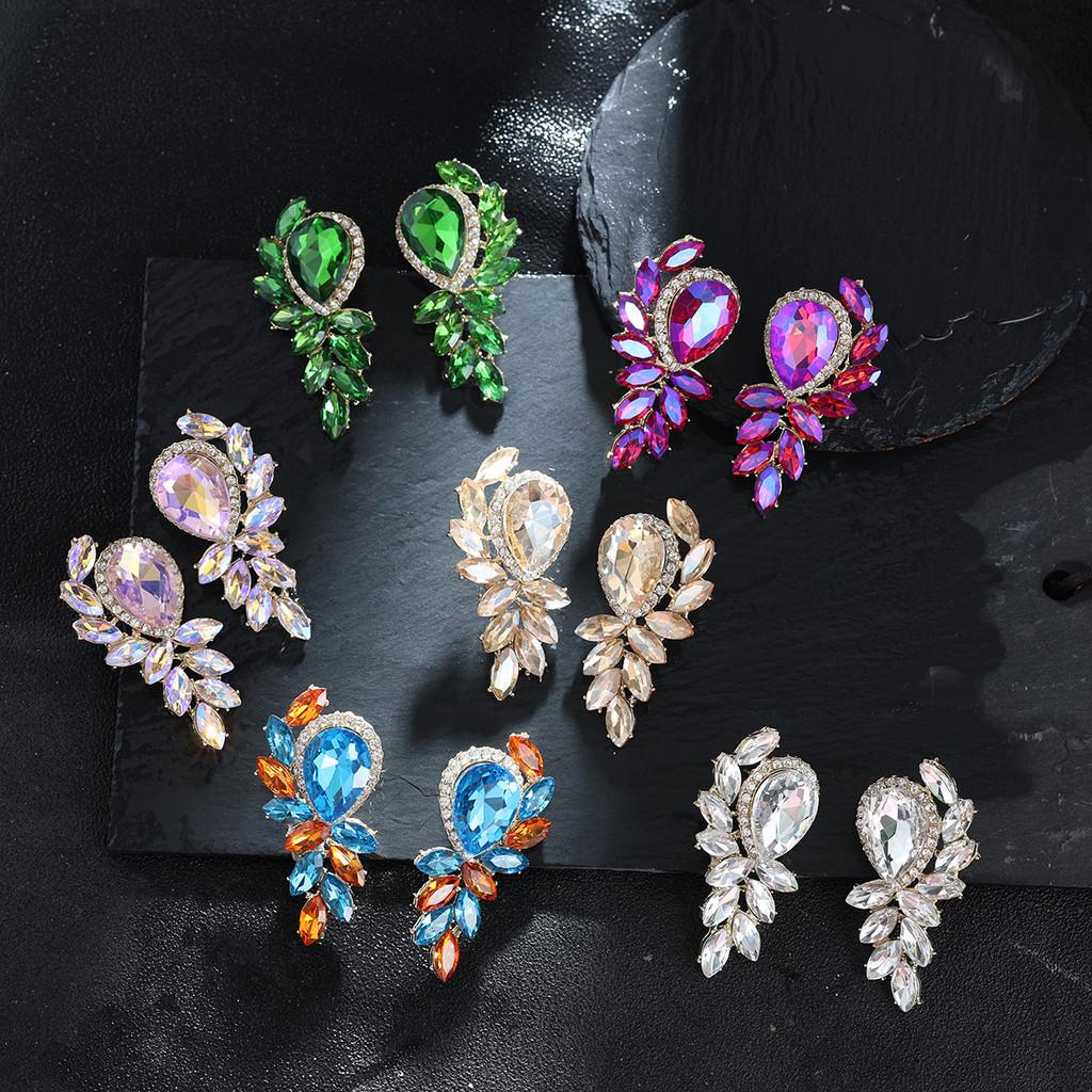 Orecchini Pendenti Geometrici in Lega con Zirconia Cubica per Donne Gioielli alla Moda