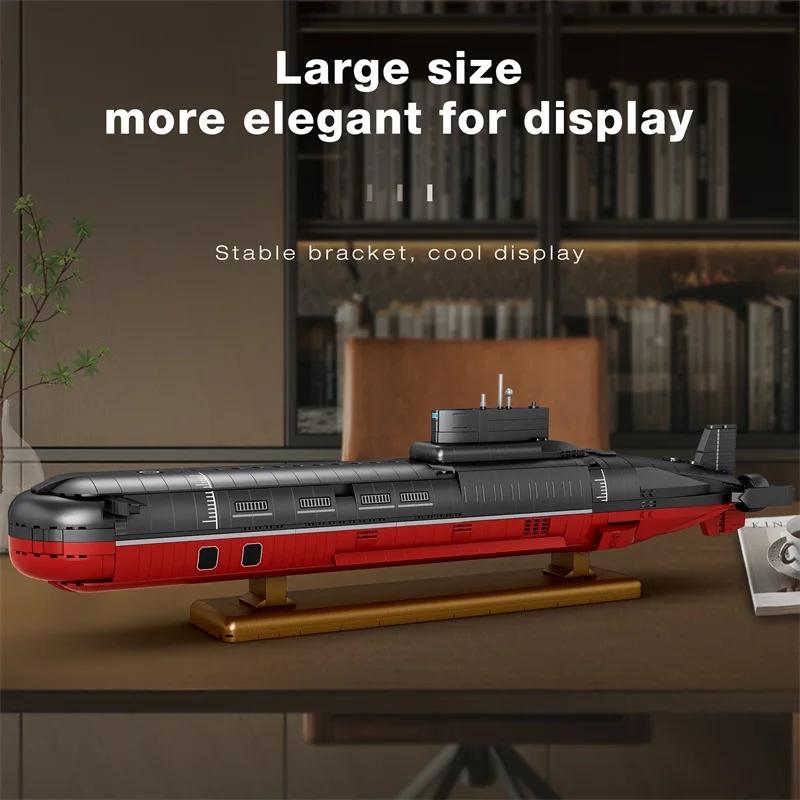 Non-Toxic 2895Pcs Typhoon Class Submarine Building Blocks 1:250 Scale Type 941 Shark Submarine Model Bricks Kids Educational Diy Toy Gifts