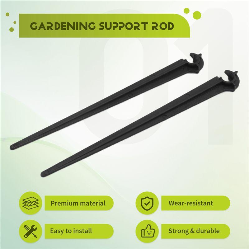 A84E-Irrigation Drip Support Stakes 1/4 Inch Tubing Hose For Vegetable Gardens Flower Beds Herbs Gardens Black 200 Pack