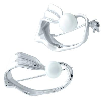 Silver Brooch with Natural Pearls (1908150)