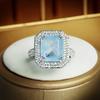 High Quality Pink/blue/Green Zircon Paraiba Ring for Women Party Jewelry Engagement Ring Anniversary Gift  Copper Jewelry