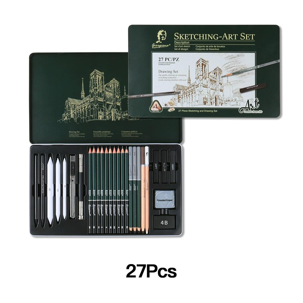 Professional Sketch Pencils Drawing Set 10/12/19/27Pcs