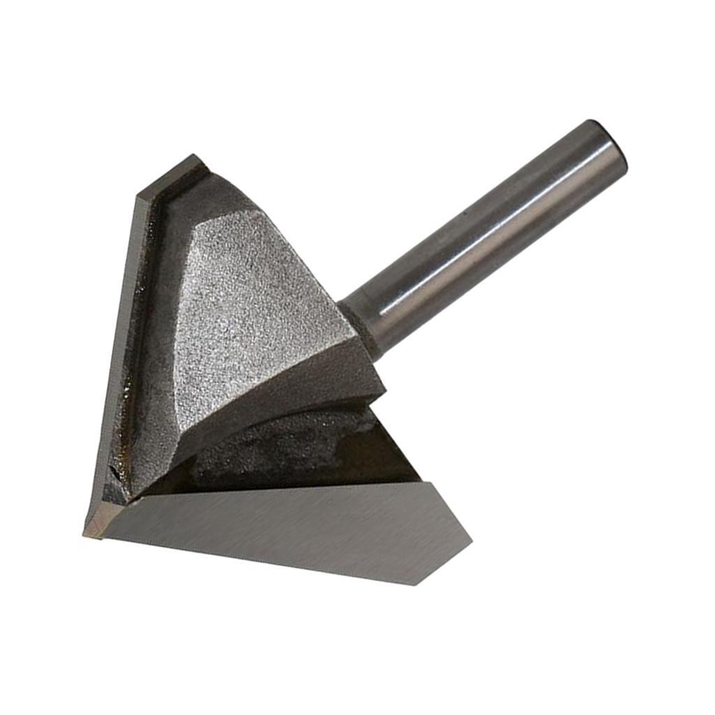 90 Degree 1/4 X 1-3/4-Inch Diameter V-Groove Bit - Silver Wood Carving Tool