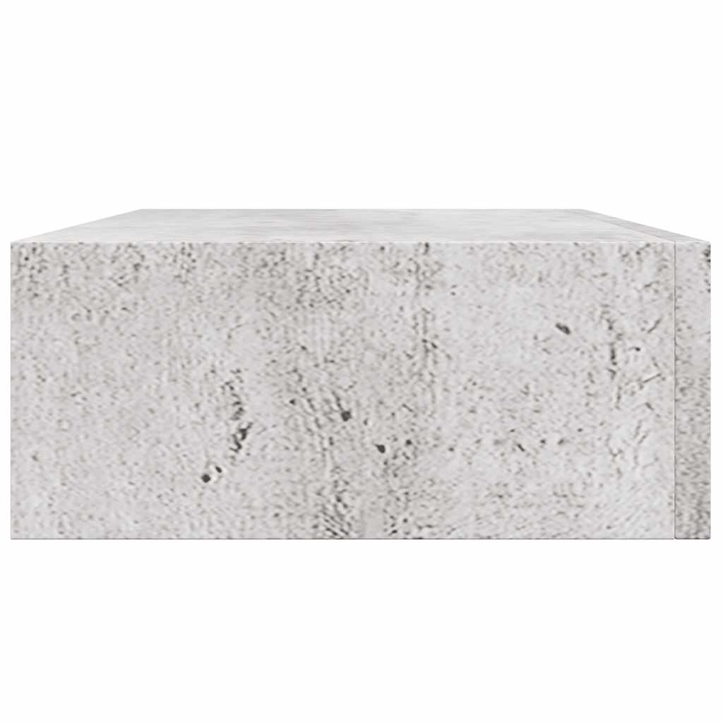 Vidaxl Półka Ścienna Z Szufladą, Szarość Betonu, 40X23,5X10 Cm, Mdf