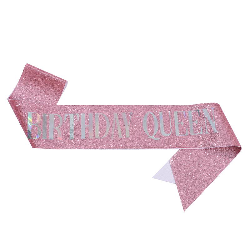 European & American Fashion Glitter Birthday Sash - Birthday Queen/Girl Ribbon