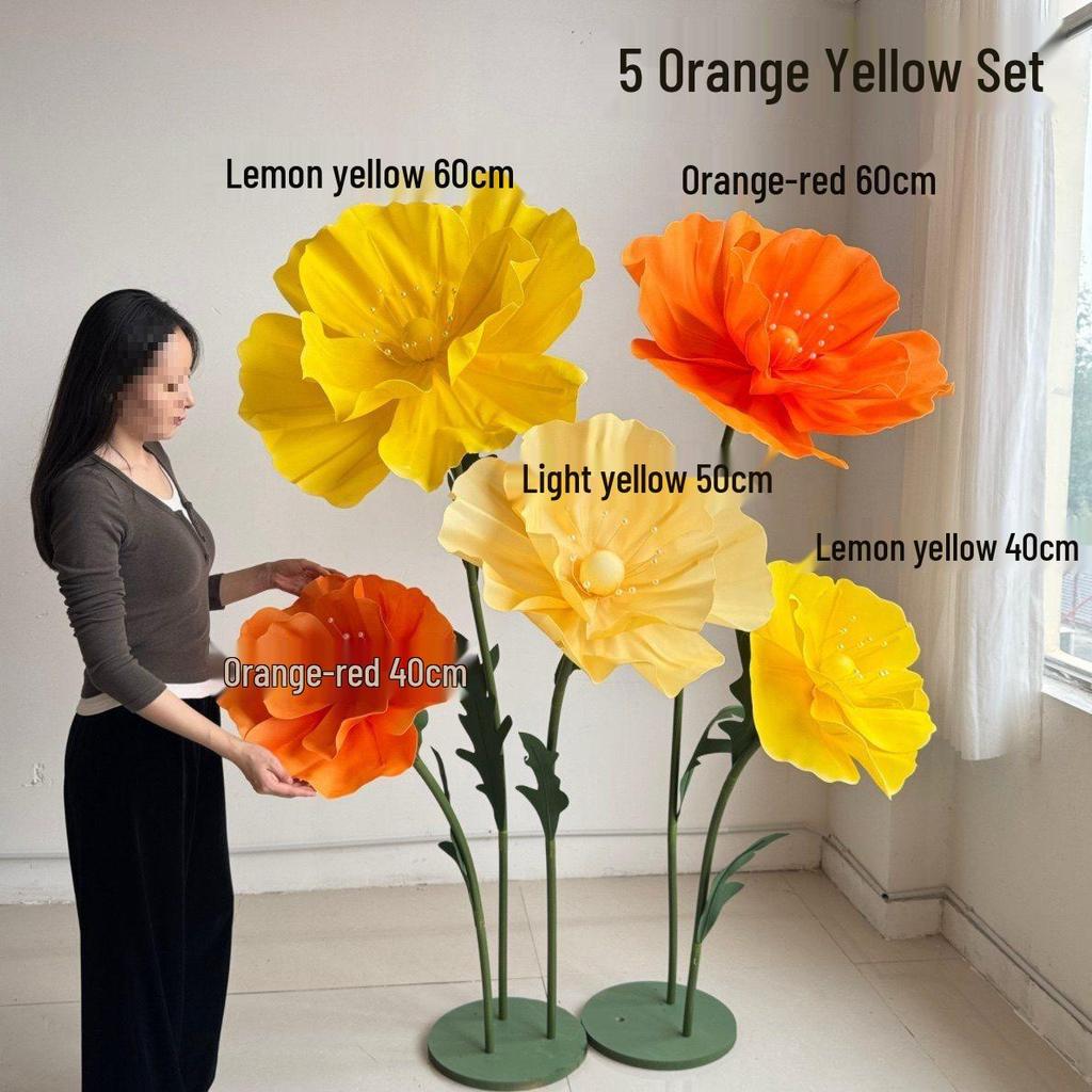 Large Foam Paper Flower Stands for Wedding, Event, or Window Display Decor