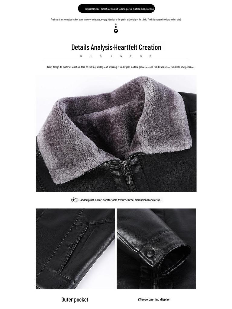 High-Quality Autumn & Winter Large Size Leather & Fur Jacket for Men