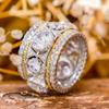 Huitan Delicate Charms Rings with Brilliant Cubic Zirconia Trendy Two-tone Elegant Accessory Chic Eternal Wedding Bridal