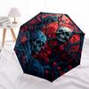1pc Skulls Roses Fashionable Automatic Opening/Closing Folding Umbrella with 8 Bones, Windproof Portable, Daily Use120