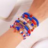 8Pcs Game Day Football Rugby Soft Charm Bracelet Set for Women Men Stackable Elastic Design Bangle Sports Fan Party Jewelry Gift