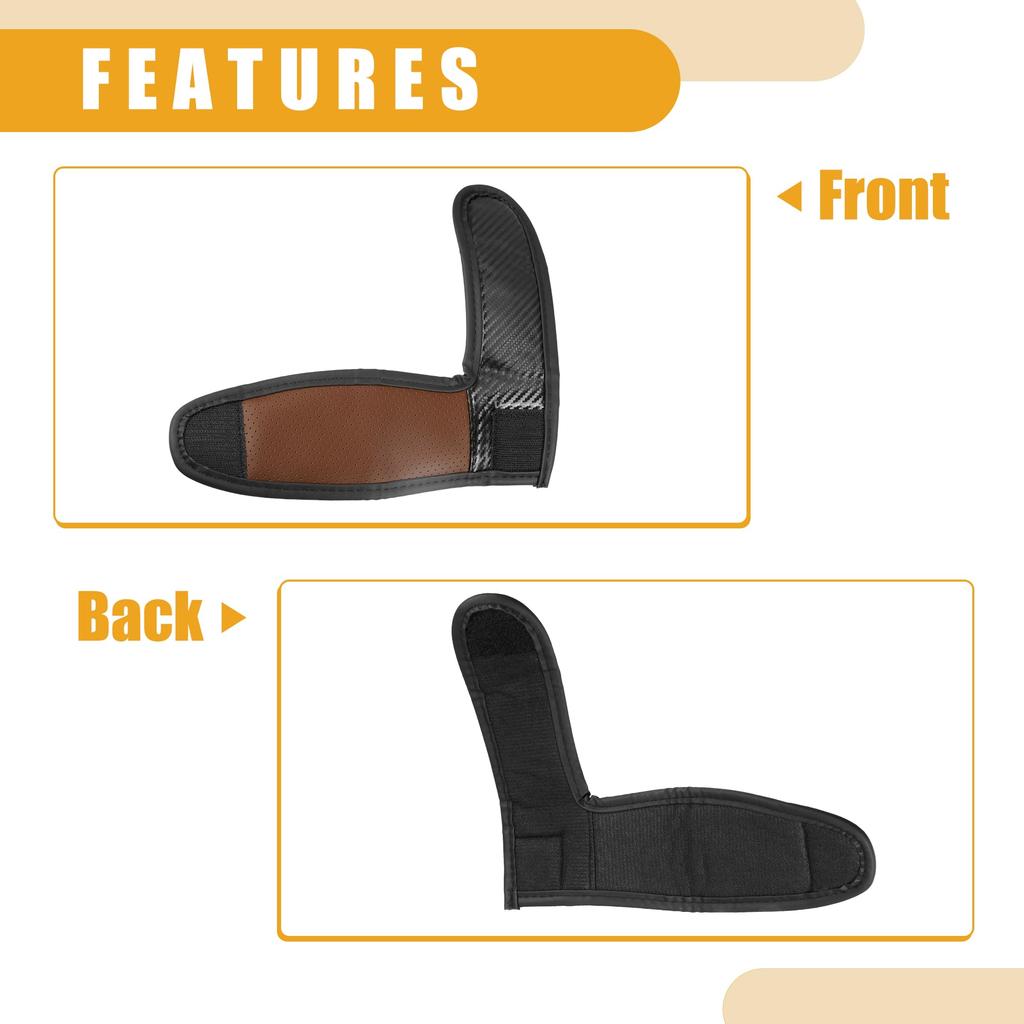 Partuto 1pc Universal Car Shift Knob Cover - Car Knob Gear Sticky Protector Breathable- For Leather Brown