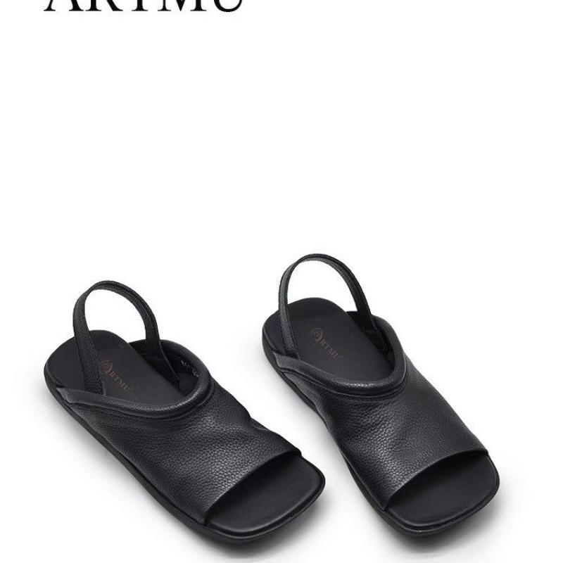 

Fashion 2025Peep Flat Sandals Women Retro Genuine Comfortable Soft Sole Versatile Shoes Fashion Hollow Casual Shoes Oxford Shoes 35 чёрный